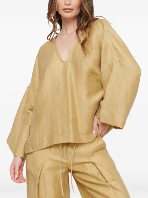Ottod'Ame V-neck wide-sleeve top