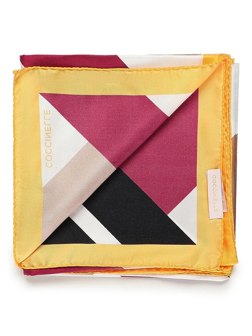 Coccinelle geometric-pattern silk scarf Rood