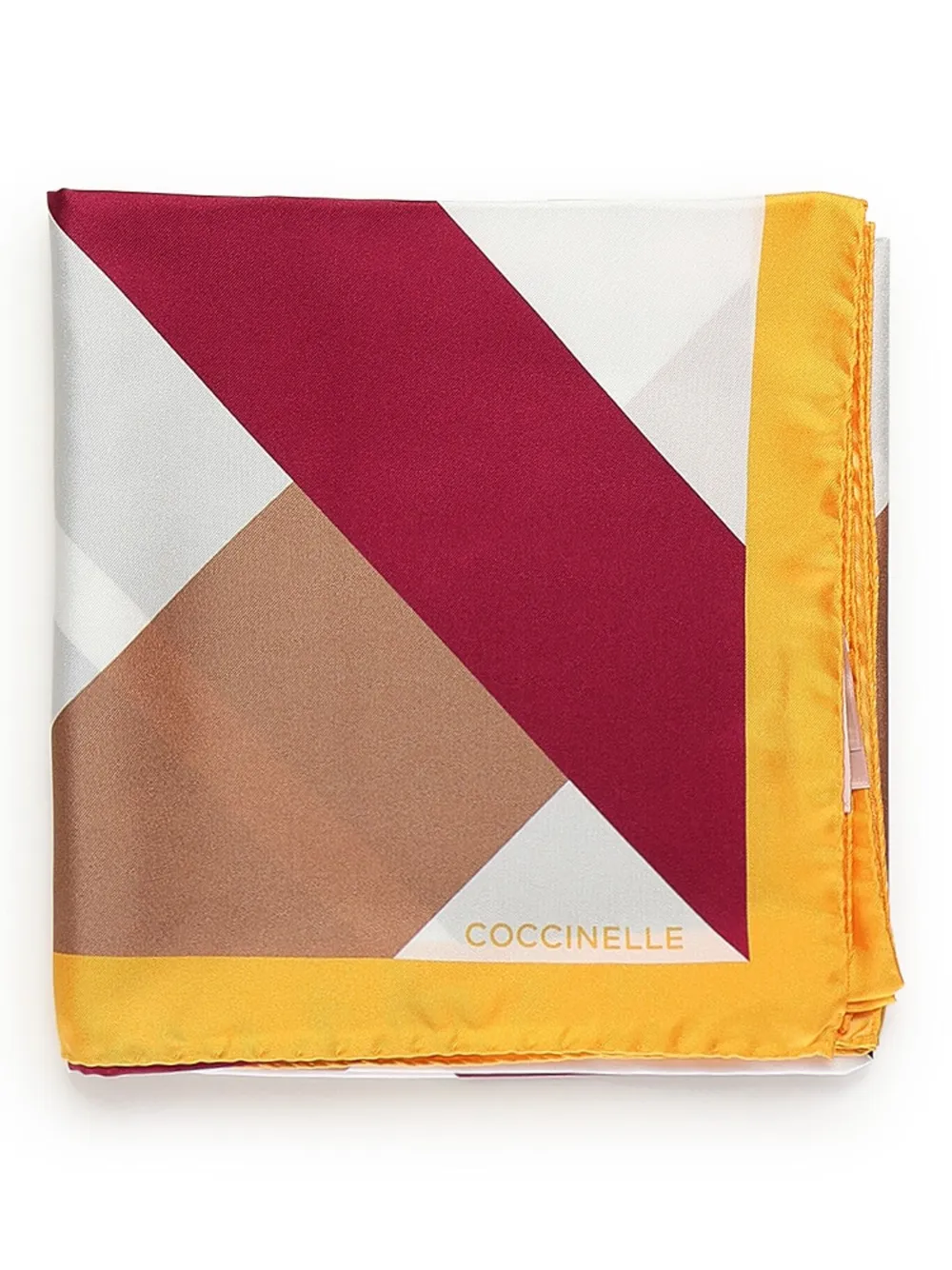 Coccinelle geometric-pattern silk scarf Rood