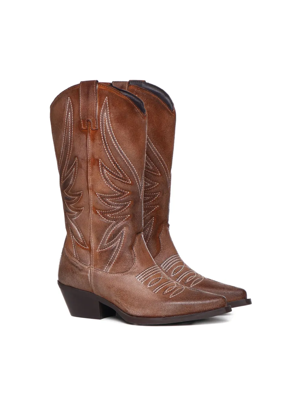Metisse 40mm embroidered zip-detail cowboy boots Bruin