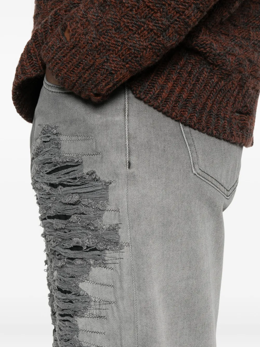 MM6 Maison Margiela distressed-frayed jeans Grijs