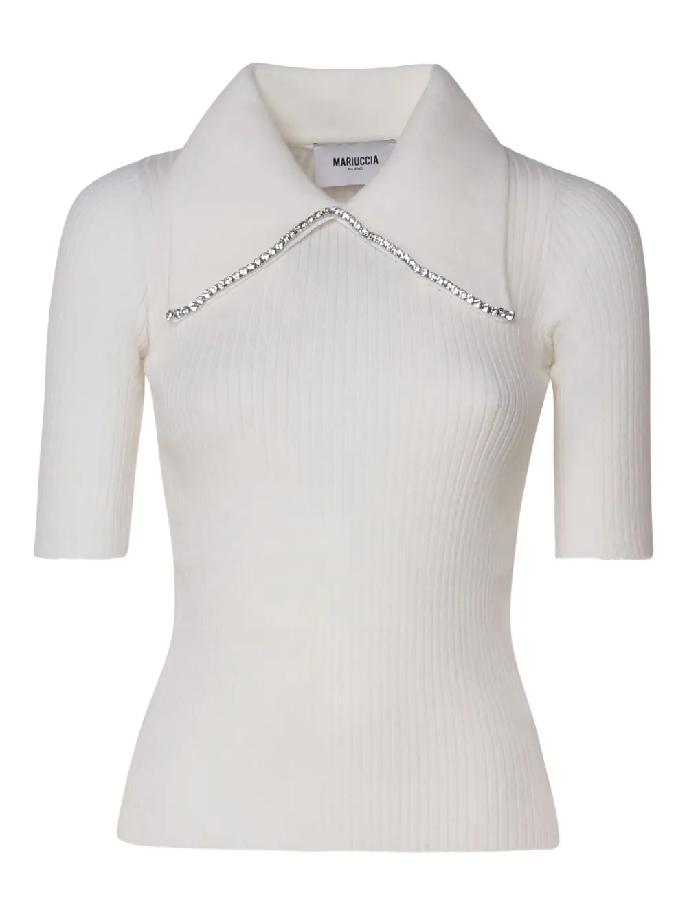 crystal-embellished ribbed shirt