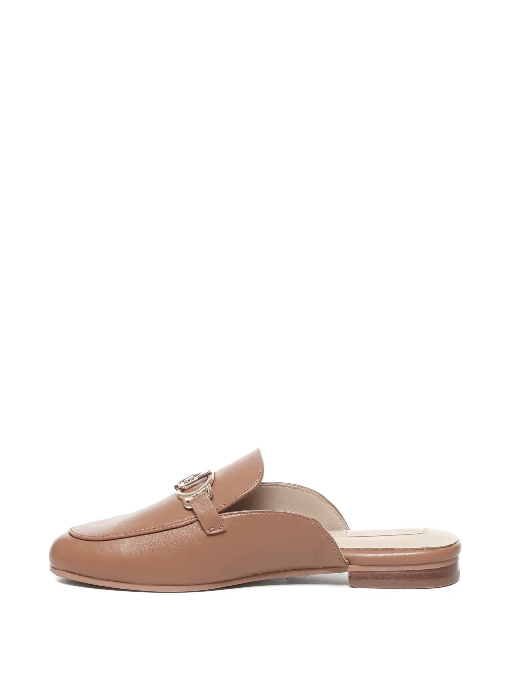 Liu •jo Logo-detail Leather Flat Mules In Multi