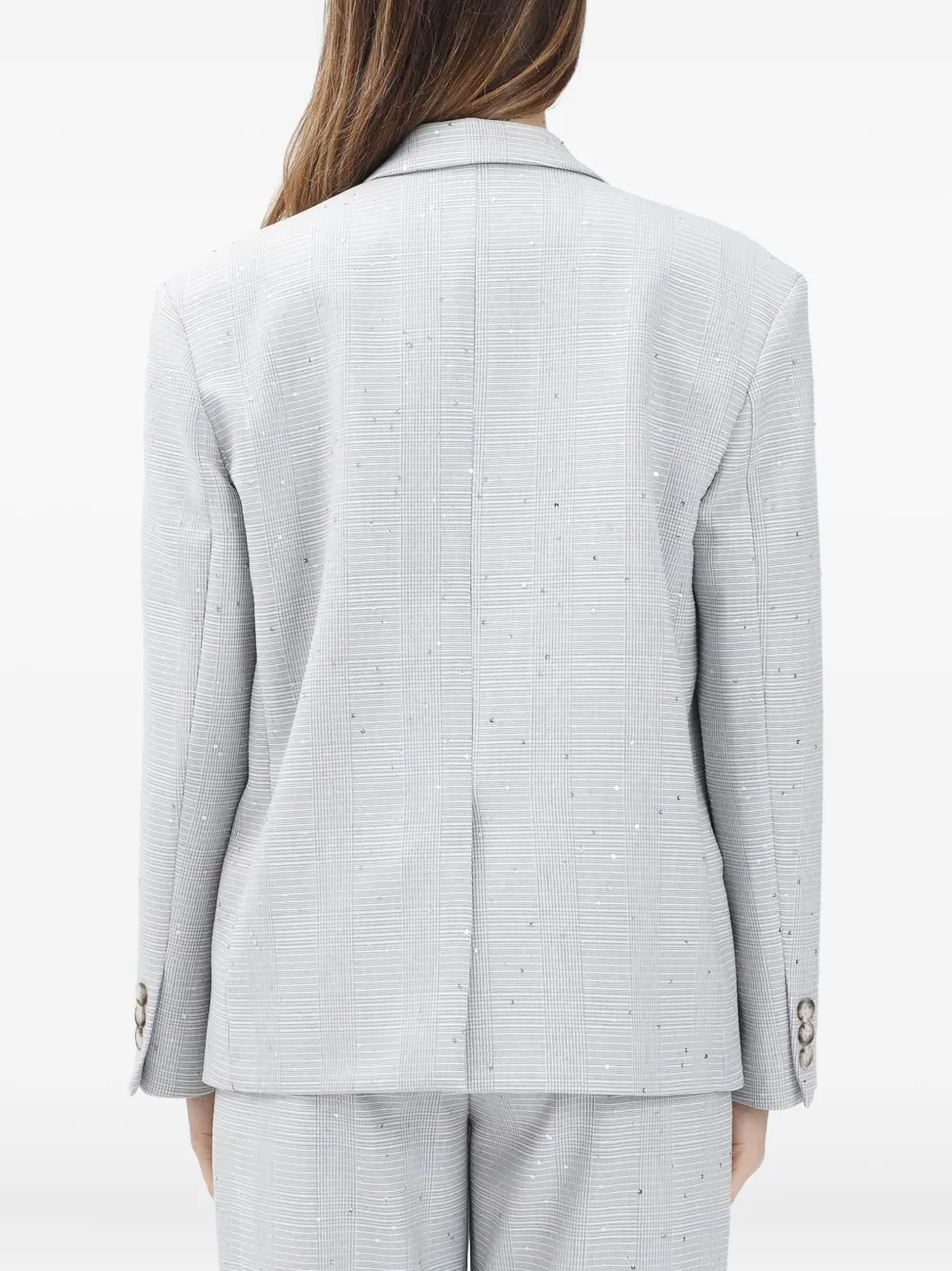 Vicolo Sequin-embellished Double-breasted Blazer In Gray