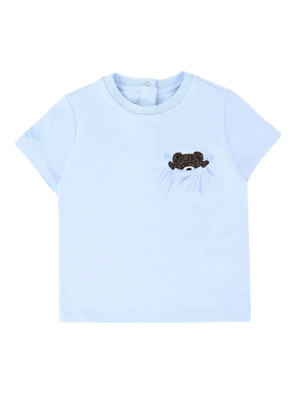Fendi Kids T-shirt met beerzak Blauw