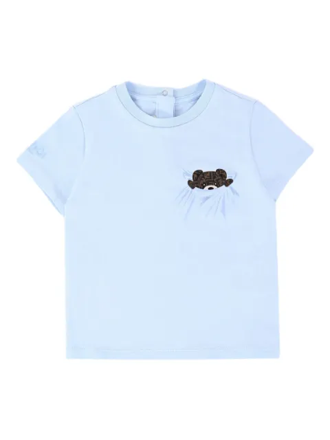 Fendi Kids Camiseta com bolso de urso