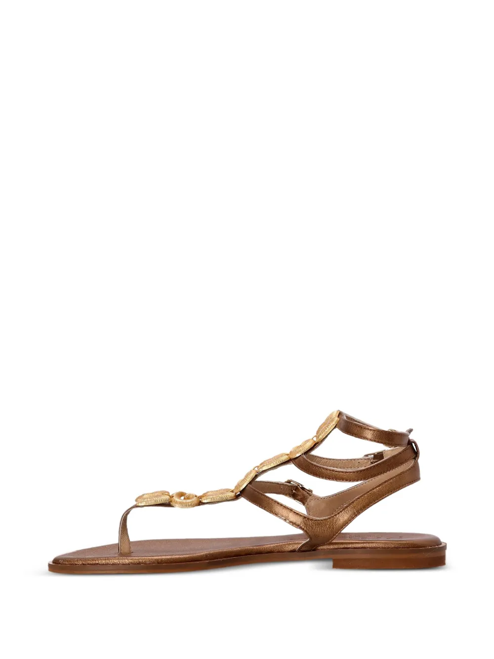Kotris Sandals shell-chain leather sandals Brown