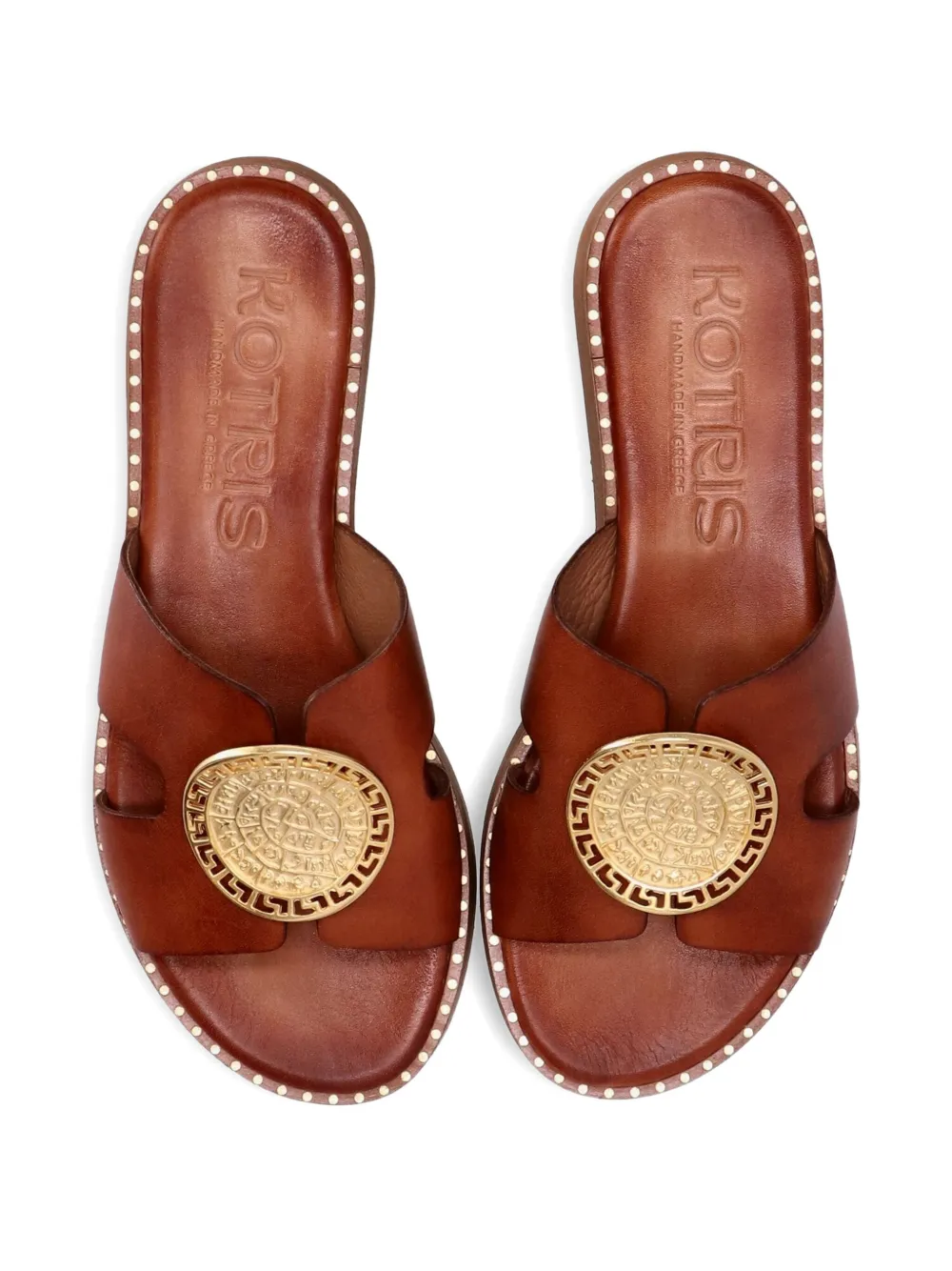 Kotris Sandals Leren sandalen met plateauzool Bruin