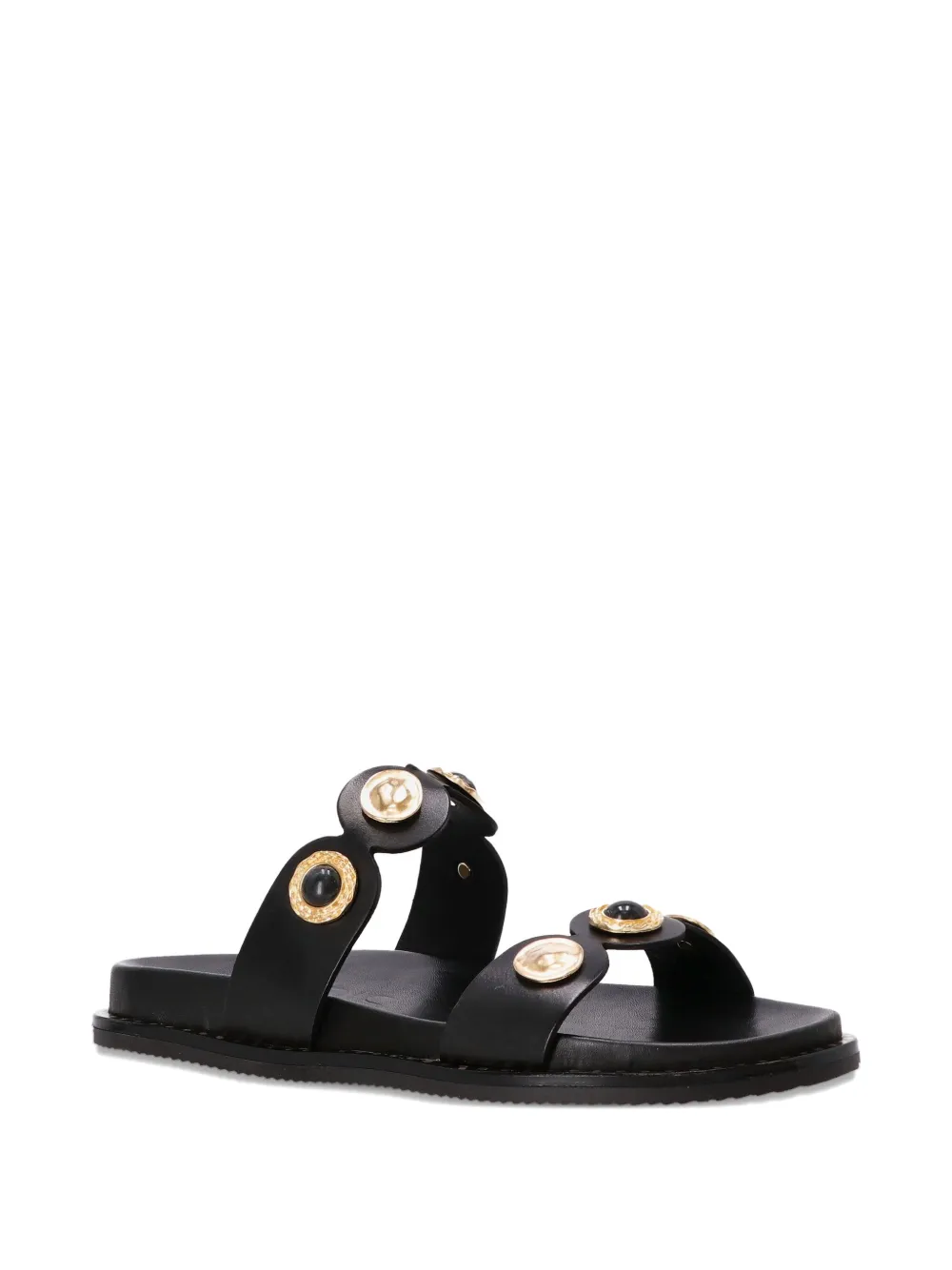 Kotris Sandals embellished double-strap sandals Black