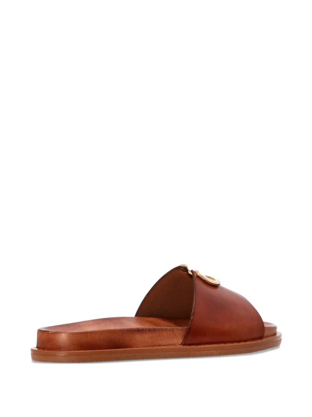 Kotris Sandals Horseshoe-plaque Leather Sandals In Brown
