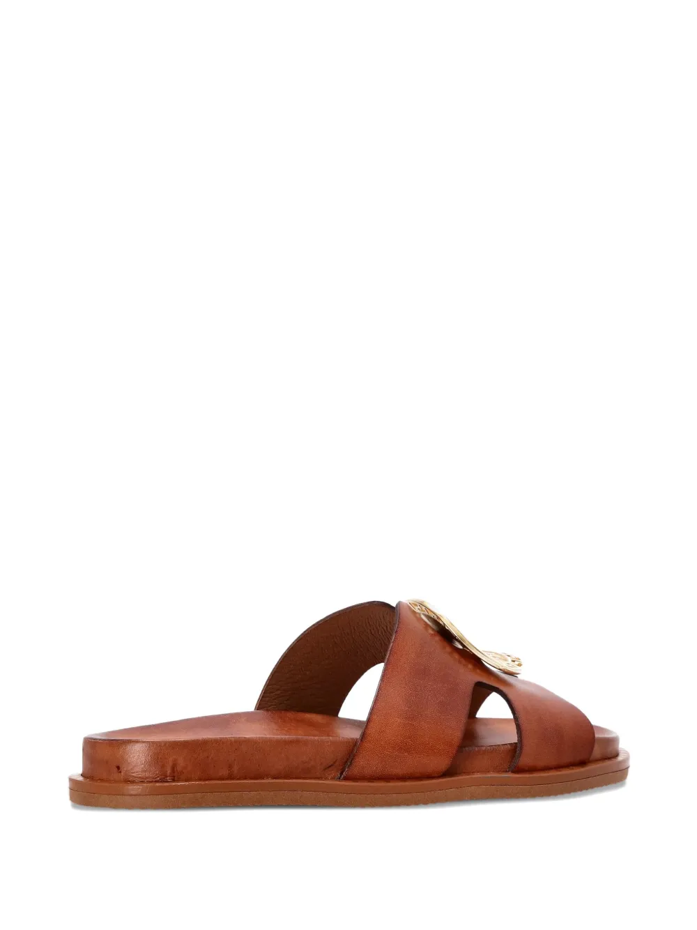 Kotris Sandals Medal-embellished Leather Sandals In Brown