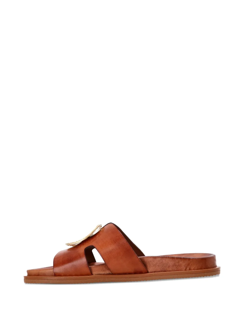 Kotris Sandals Medal-embellished Leather Sandals In Brown