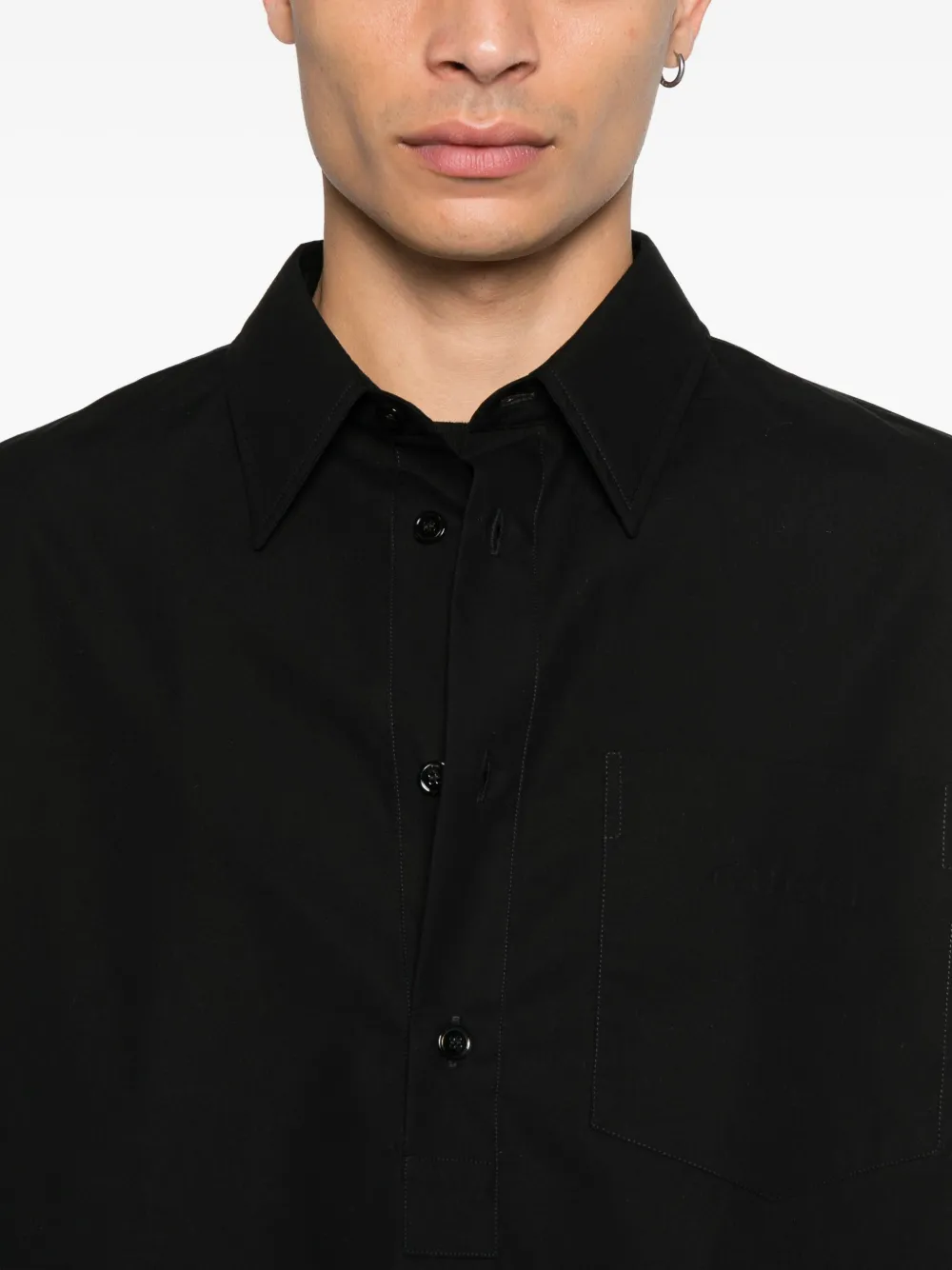 Gucci Overhemd met trekkoord en knoopsluiting Zwart
