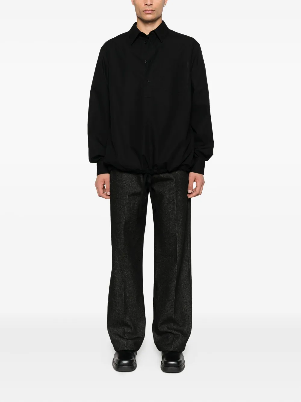 Gucci Overhemd met trekkoord en knoopsluiting - Zwart