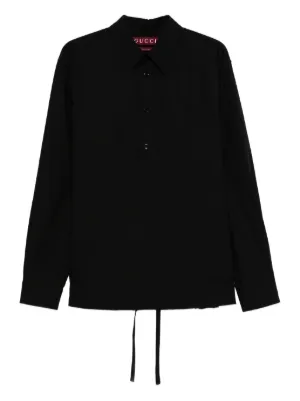 Prada リネンシャツ | ブラック | FARFETCH JP