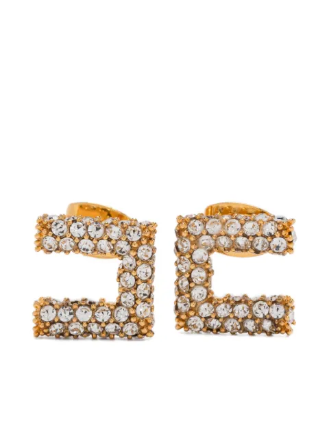 Elisabetta Franchi square-frame crystal-embellishment earrings