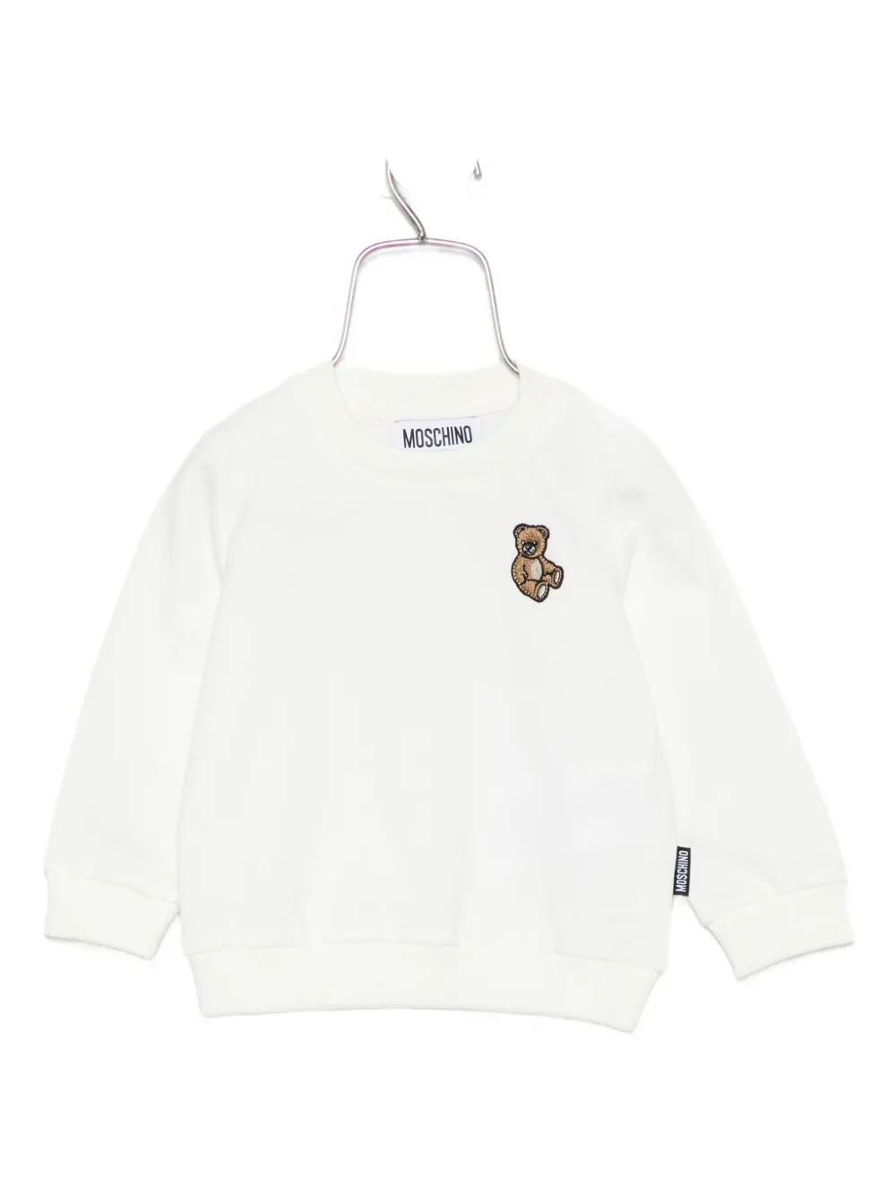 Moschino Kids teddy-embroidered sweatshirt Wit