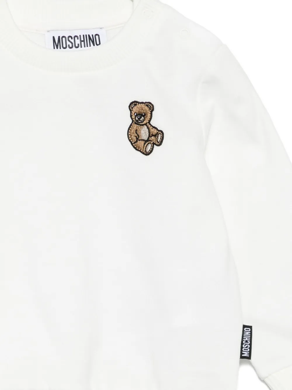 Moschino Kids Sweater met geborduurde teddybeer Wit