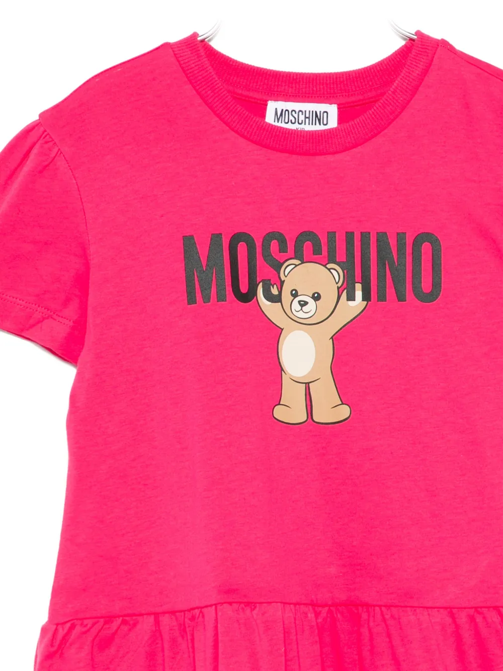 Moschino Kids teddy-print cotton dress Roze