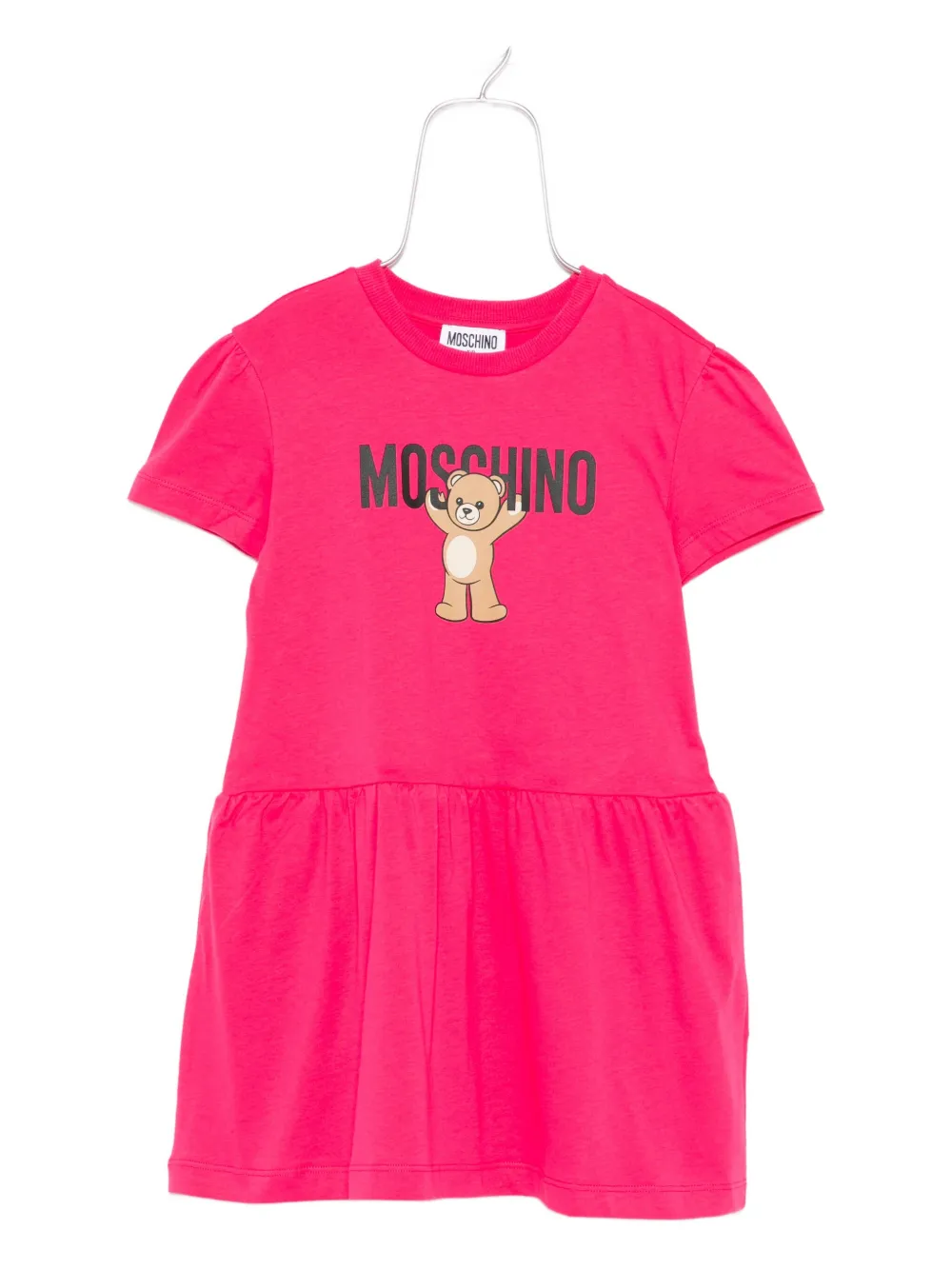 Moschino Kids teddy-print cotton dress Roze