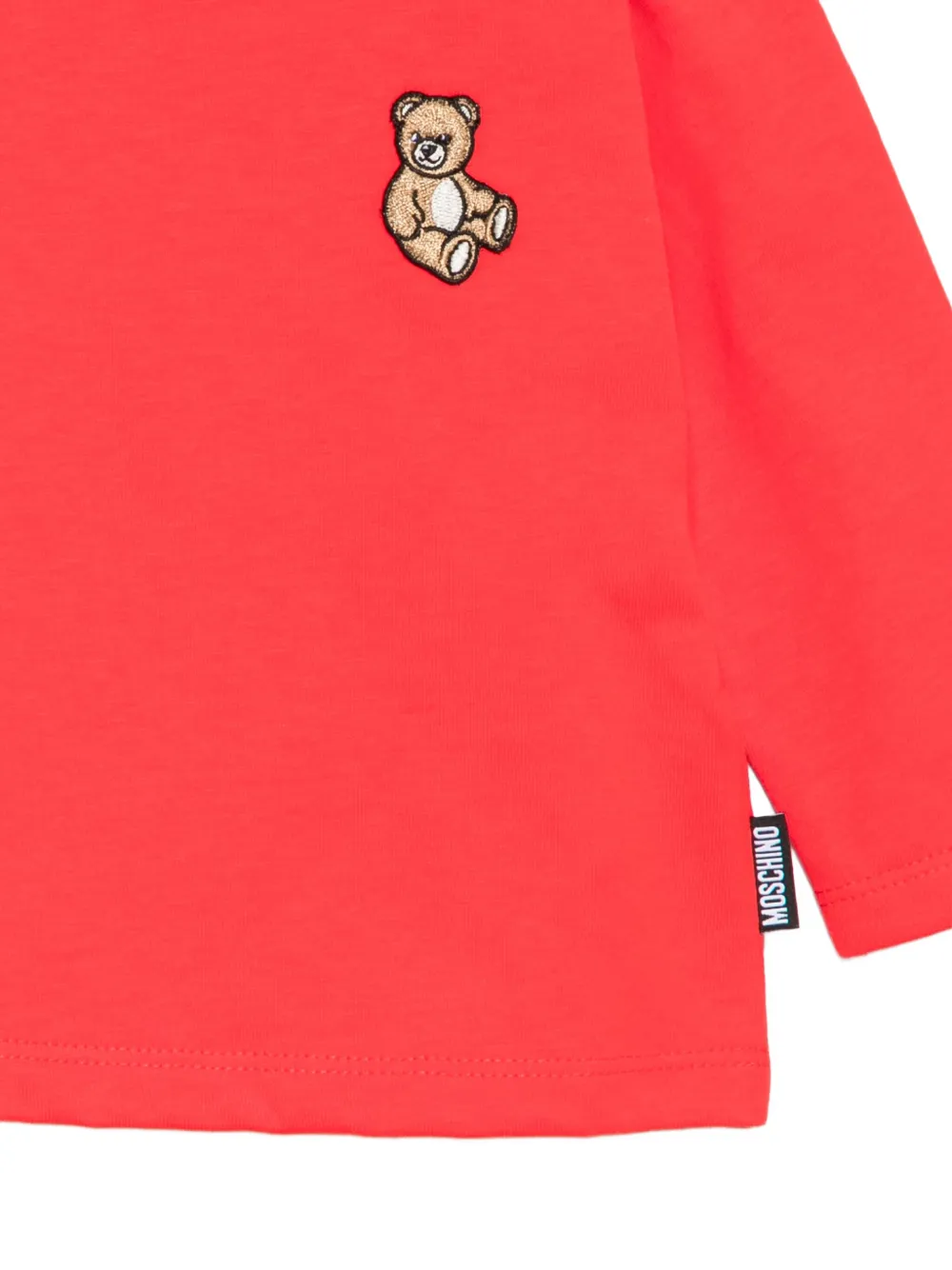 Moschino Kids Teddy Bear-appliqué long-sleeve T-shirt Rood