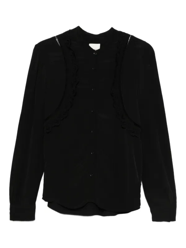 Isabel Marant Lace-insert Long-sleeve Blouse in Black