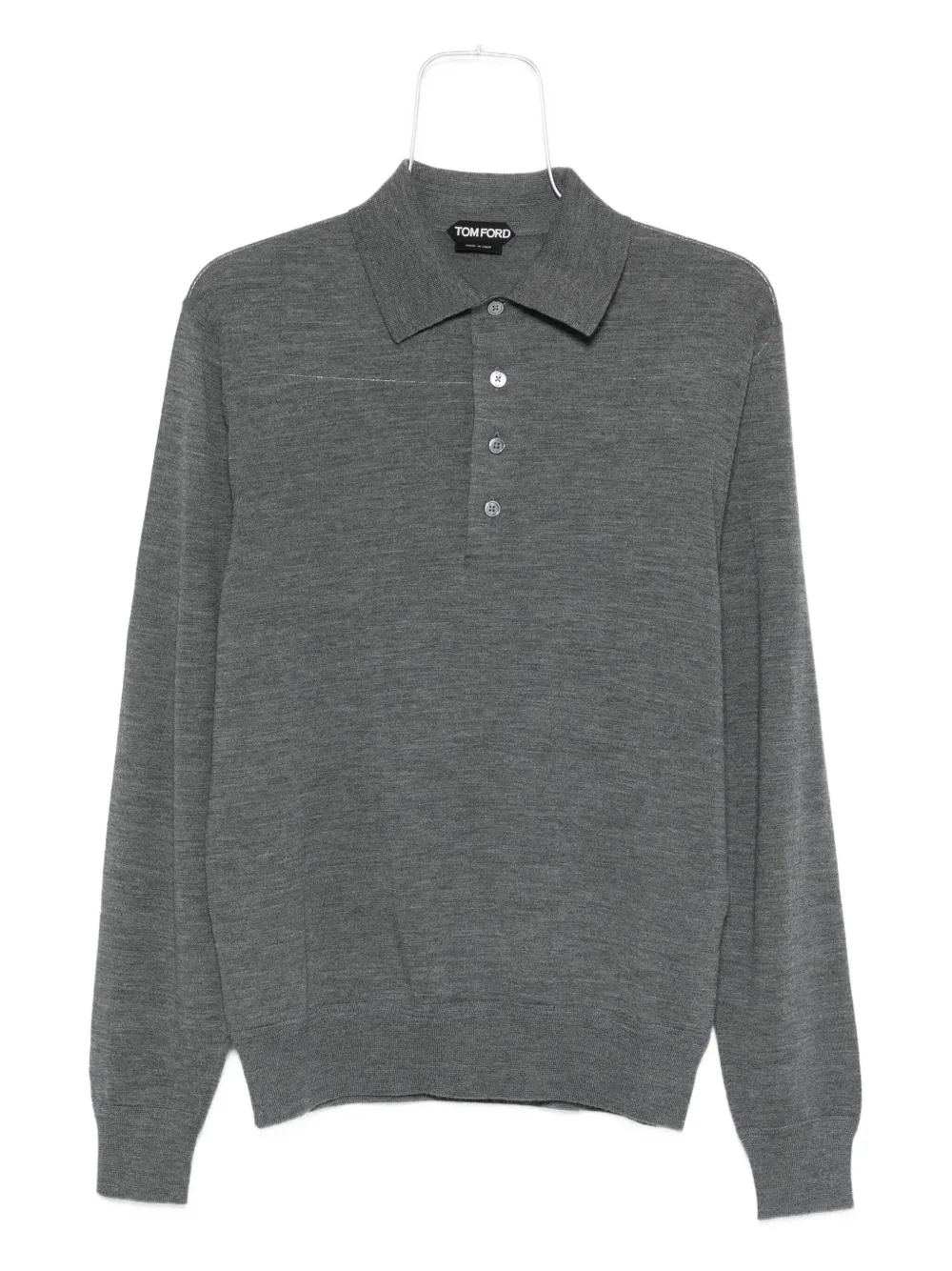 TOM FORD long-sleeve polo shirt - Grigio