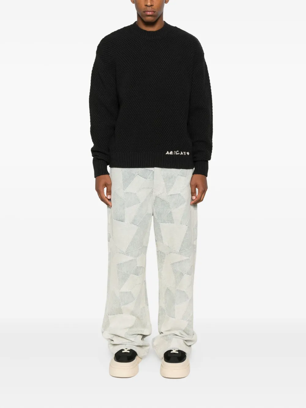 Axel Arigato knitted logo sweater Zwart