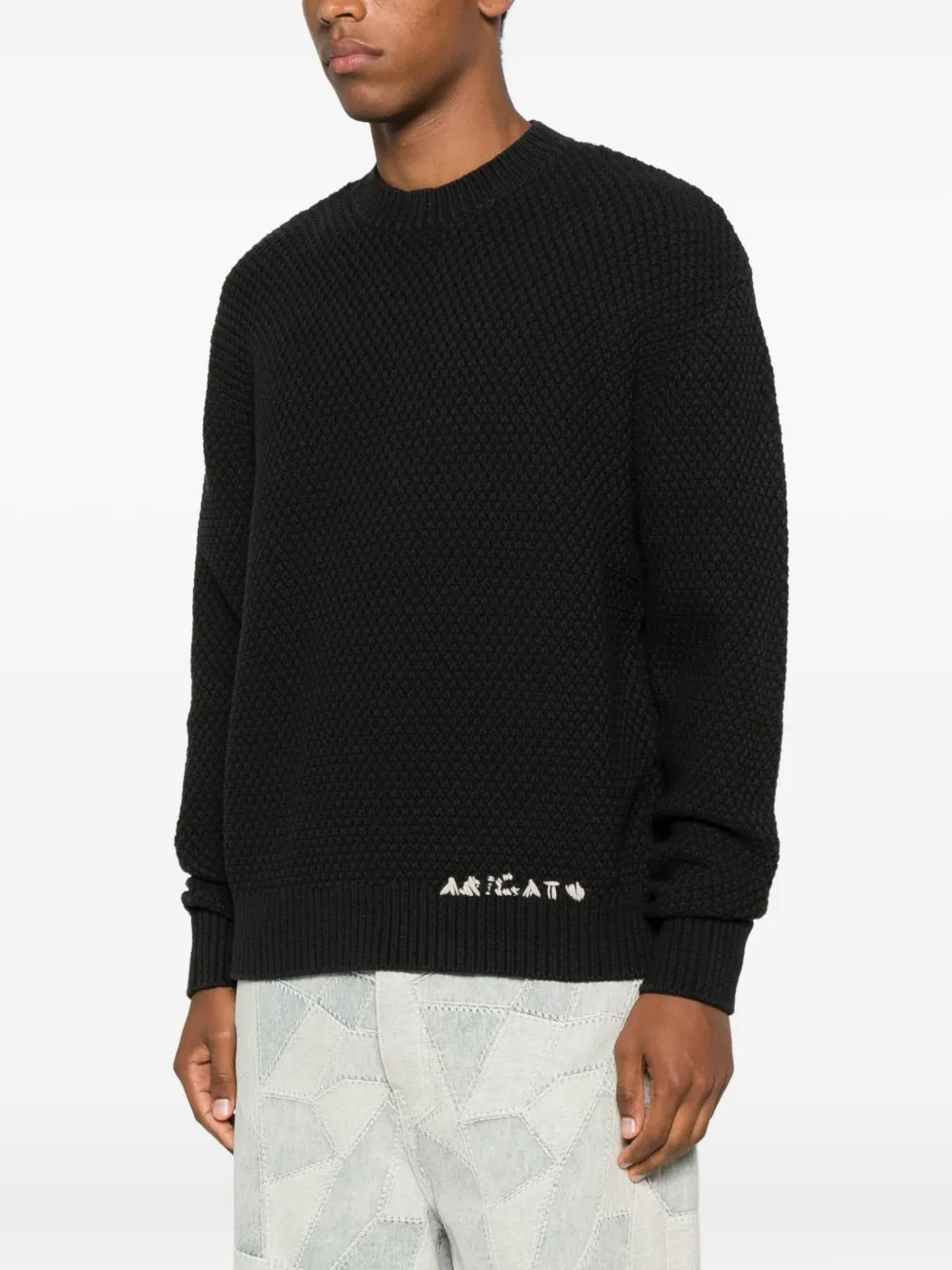 Axel Arigato knitted logo sweater Zwart