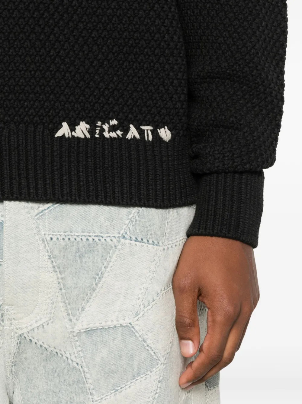 Axel Arigato knitted logo sweater Zwart