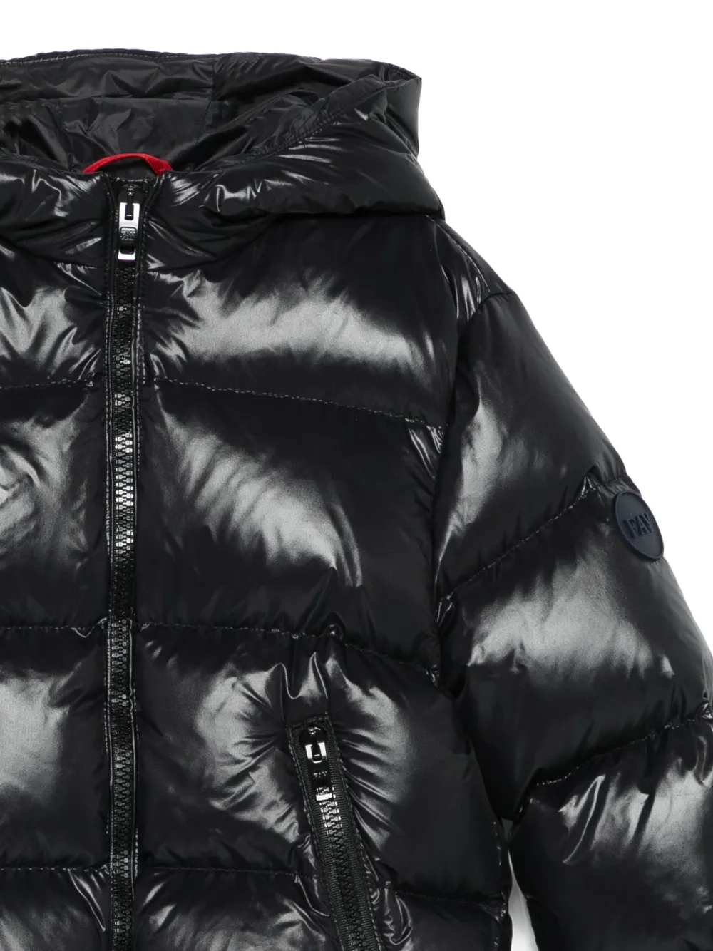Fay Kids hooded puffer jacket Zwart
