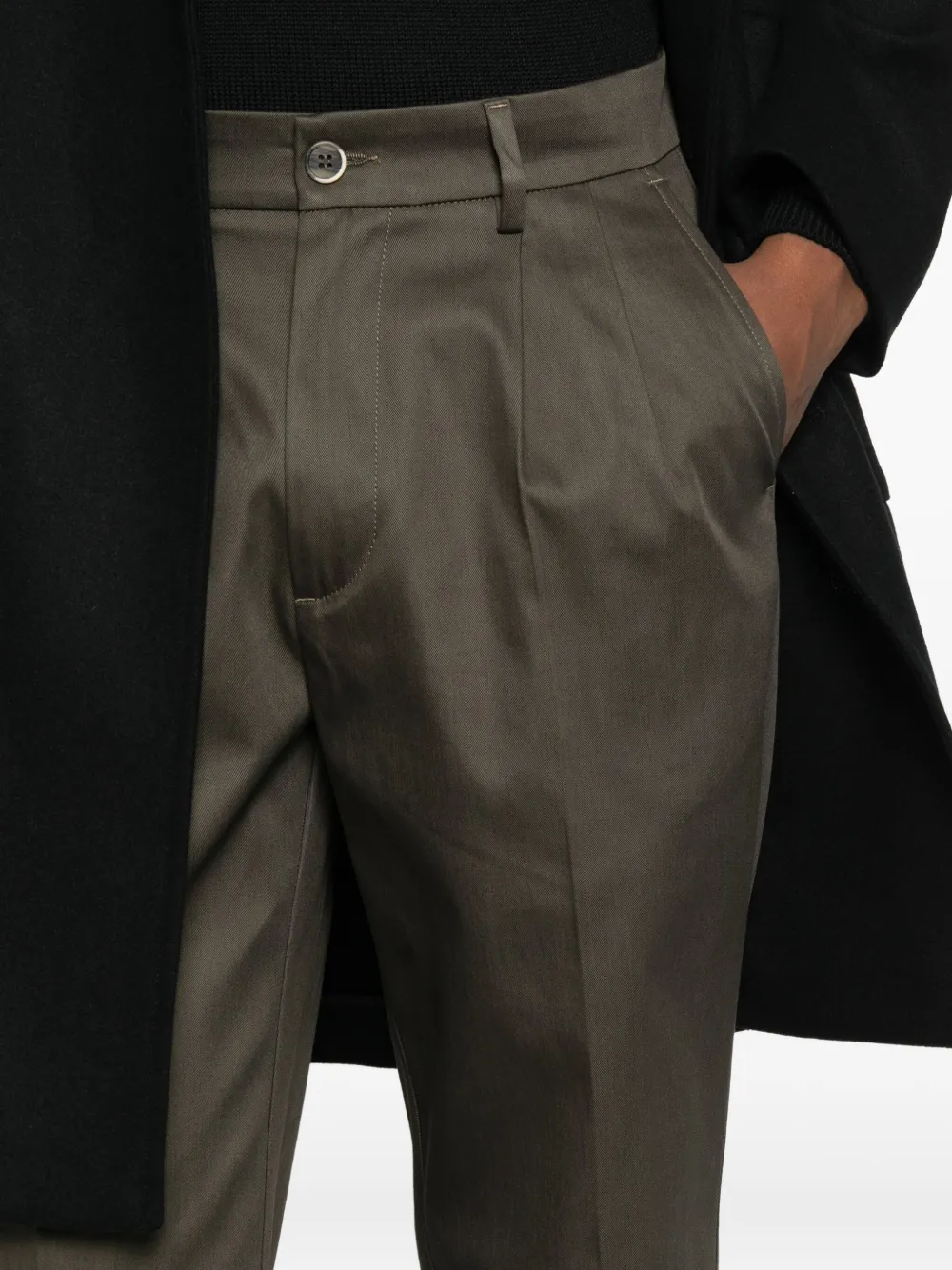 Barena pleated cotton trousers Groen