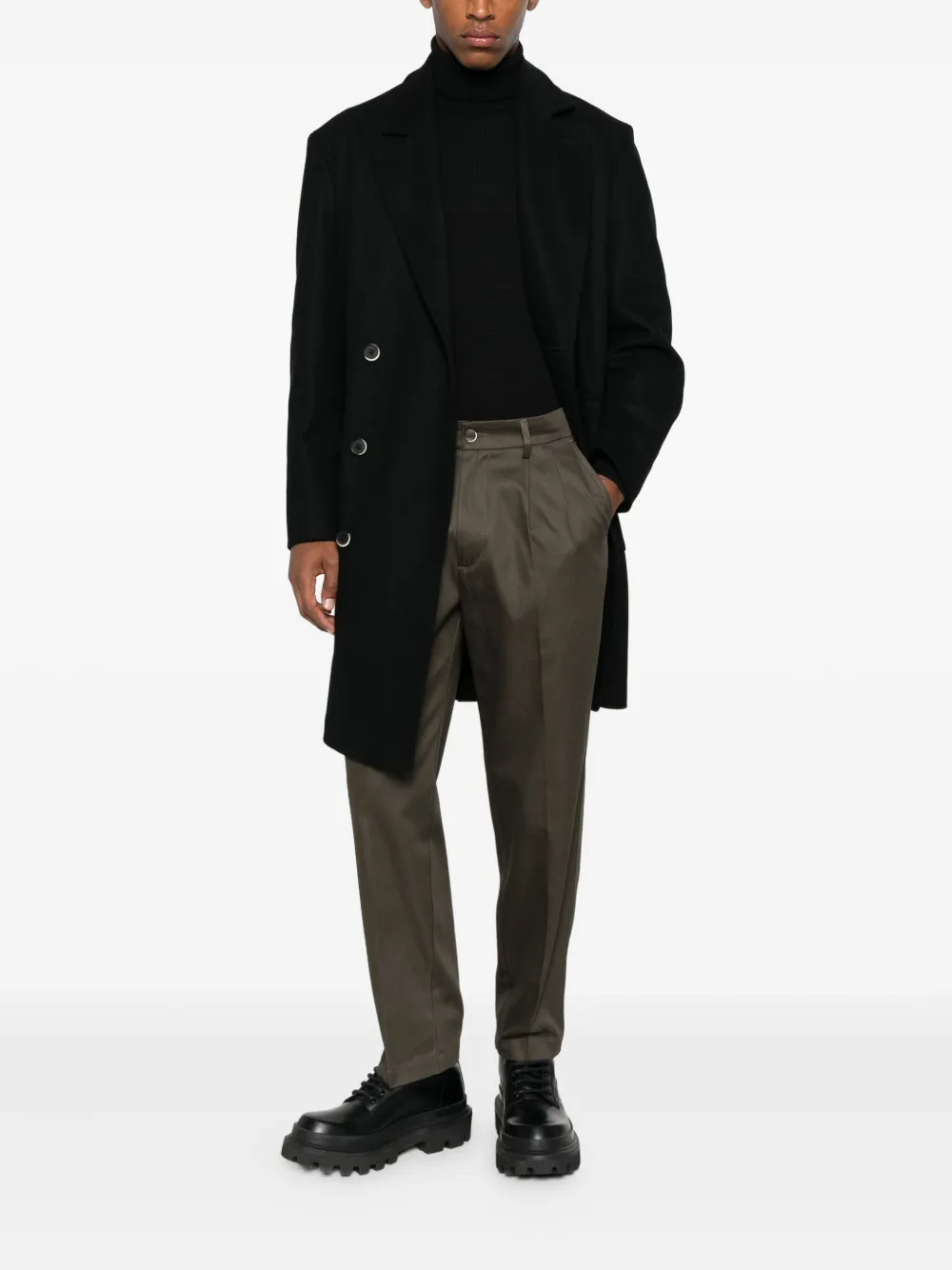 Barena pleated cotton trousers Groen