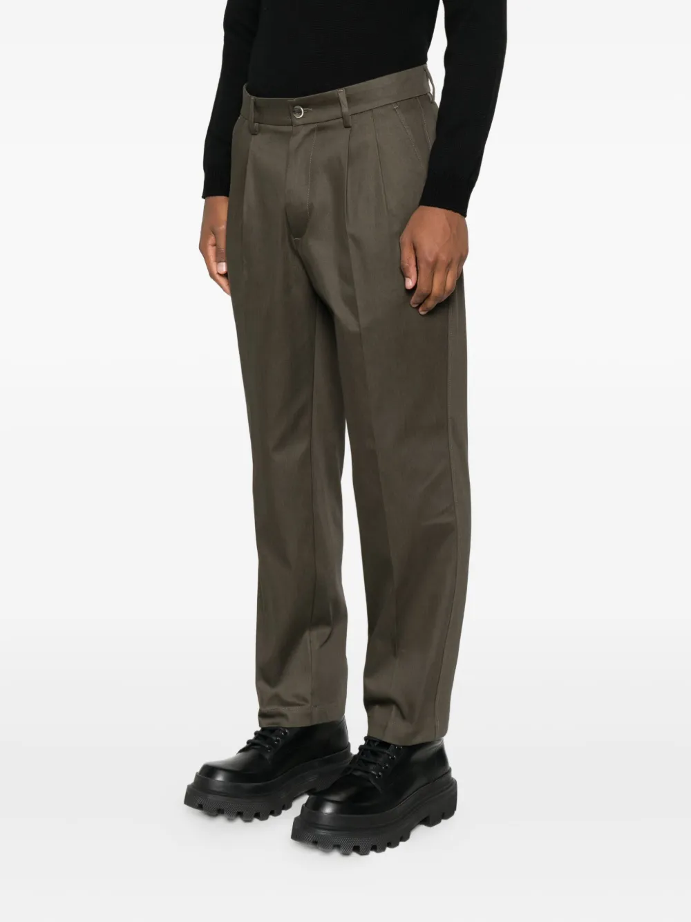 Barena pleated cotton trousers Groen