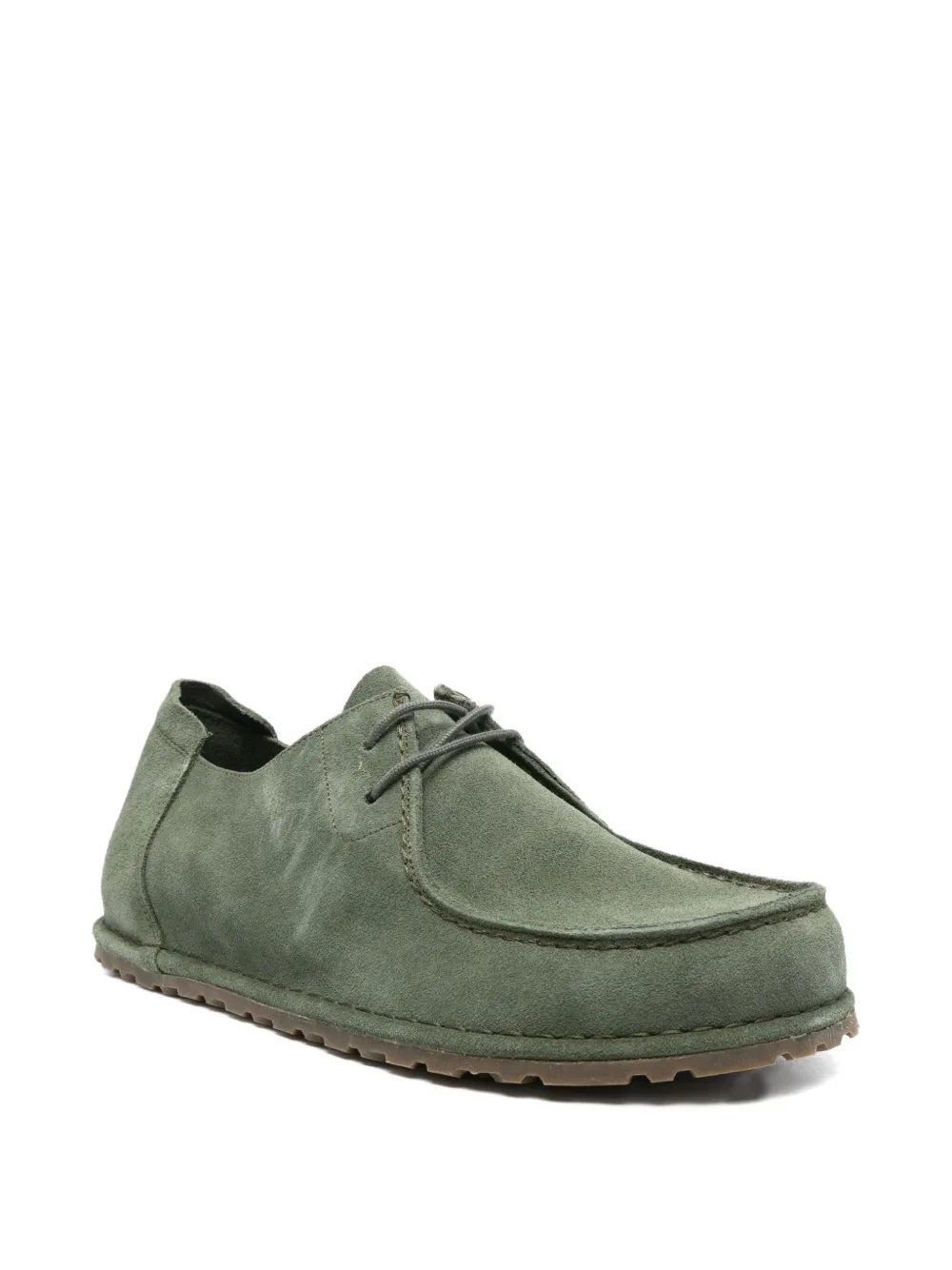 Birkenstock suede leather lace-up boat shoes Green