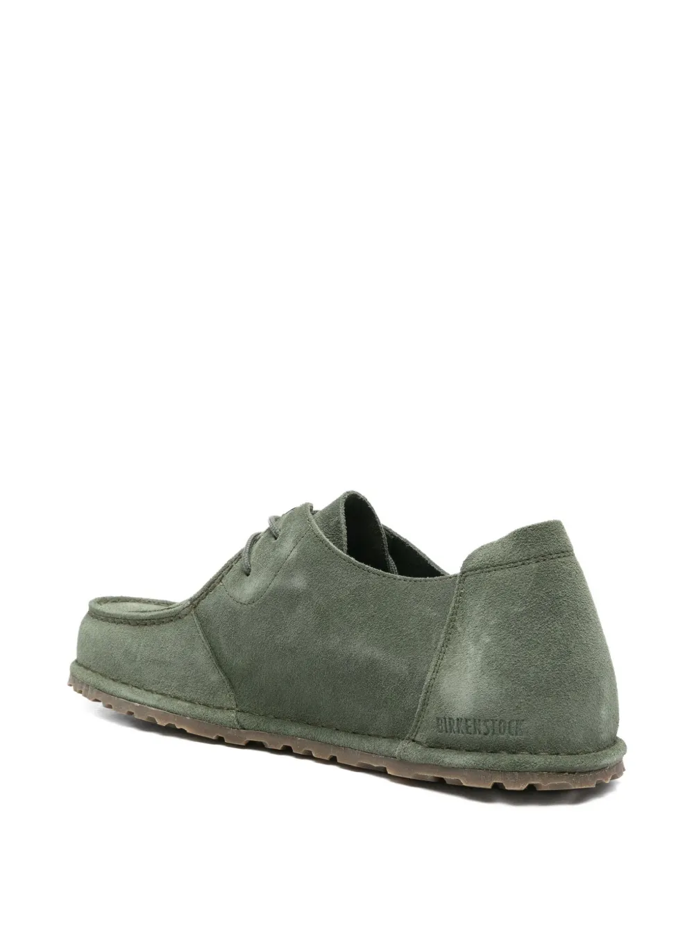 Birkenstock suede leather lace-up boat shoes Green