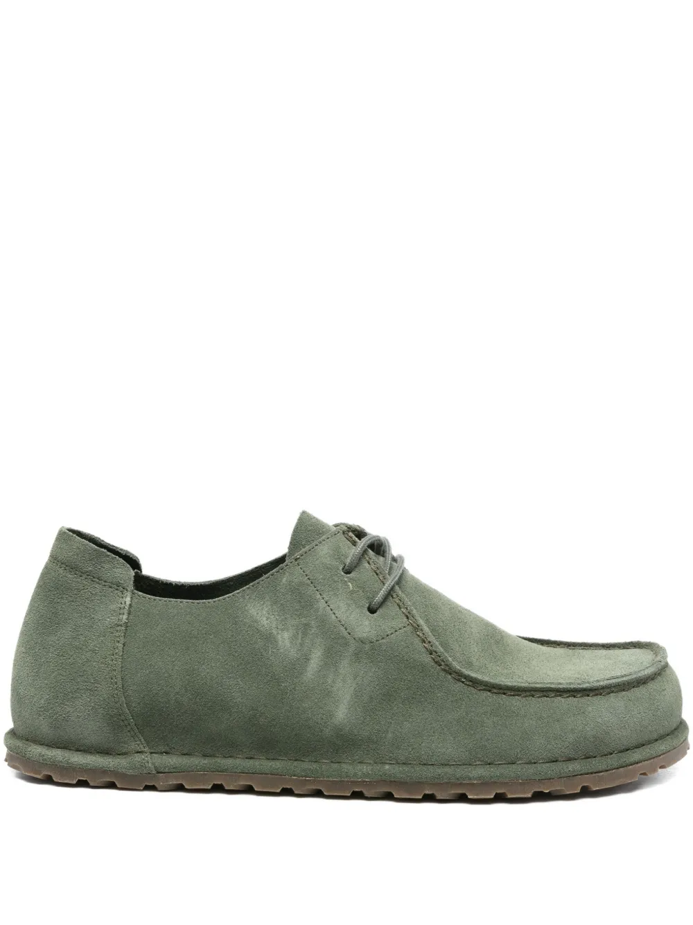 Birkenstock suede leather lace-up boat shoes Green