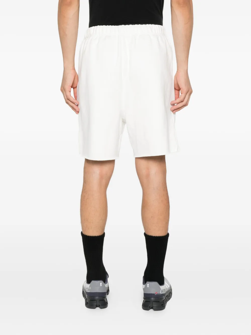 Purple Brand Blank drawstring-waist cotton shorts Wit