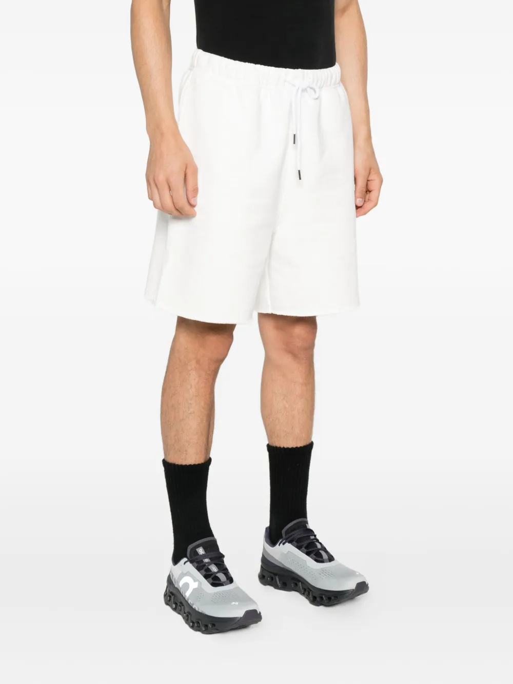 Purple Brand Blank drawstring-waist cotton shorts Wit