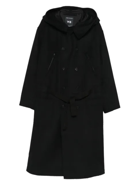 Y-3 hooded double-breasted coat