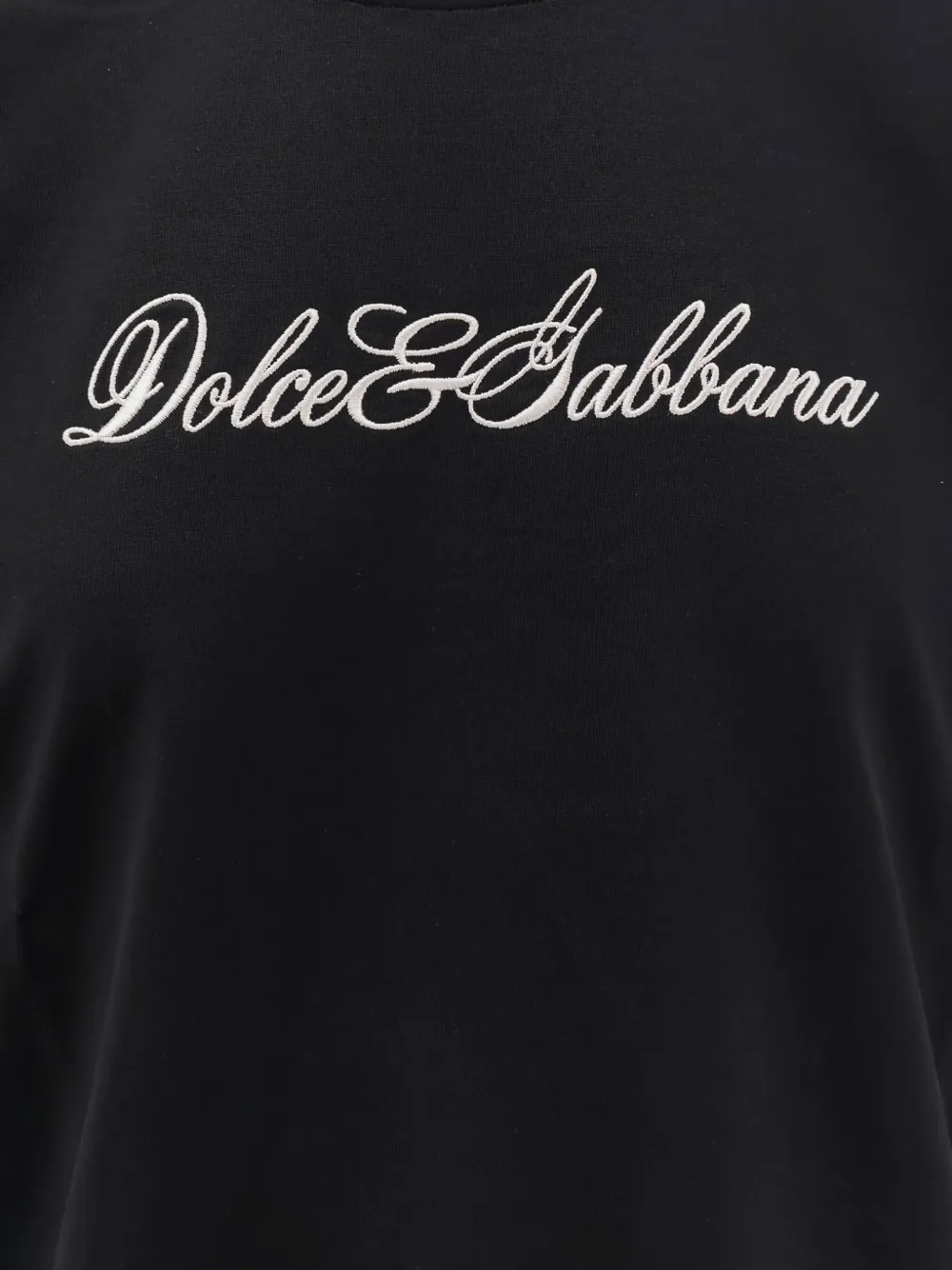 Dolce & Gabbana Logo-embroidered Lace-trimmed T-shirt In Black