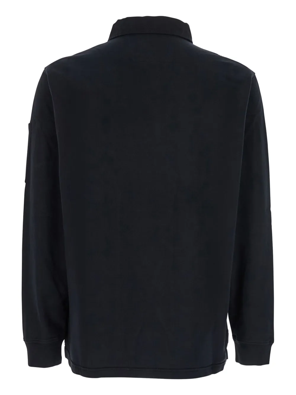 C.P. Company Lens-detail long-sleeved polo sweater Zwart