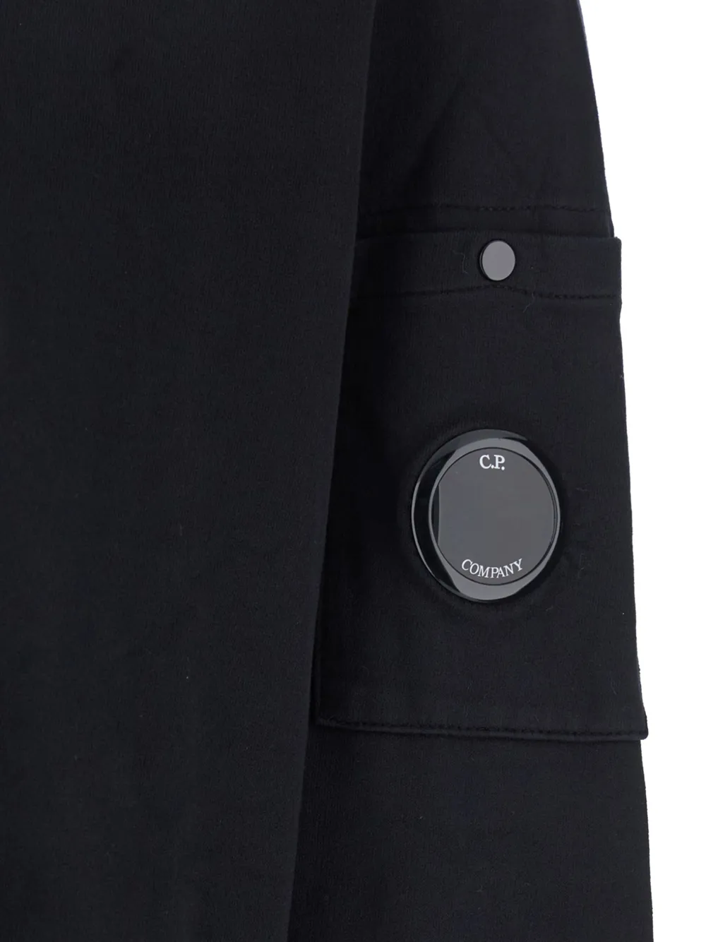 C.P. Company Lens-detail long-sleeved polo sweater Zwart