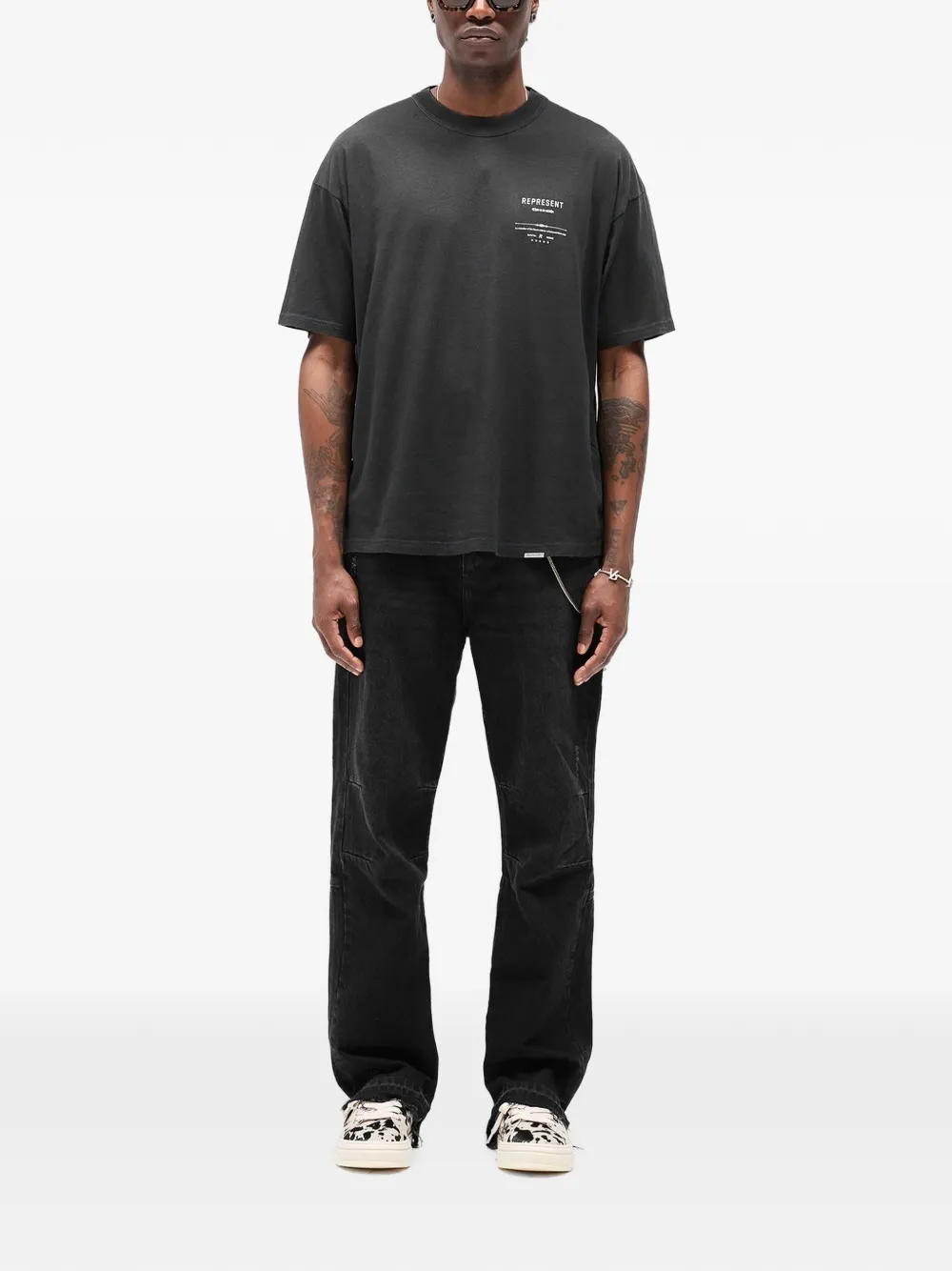 Represent T-shirt met grafische print Zwart