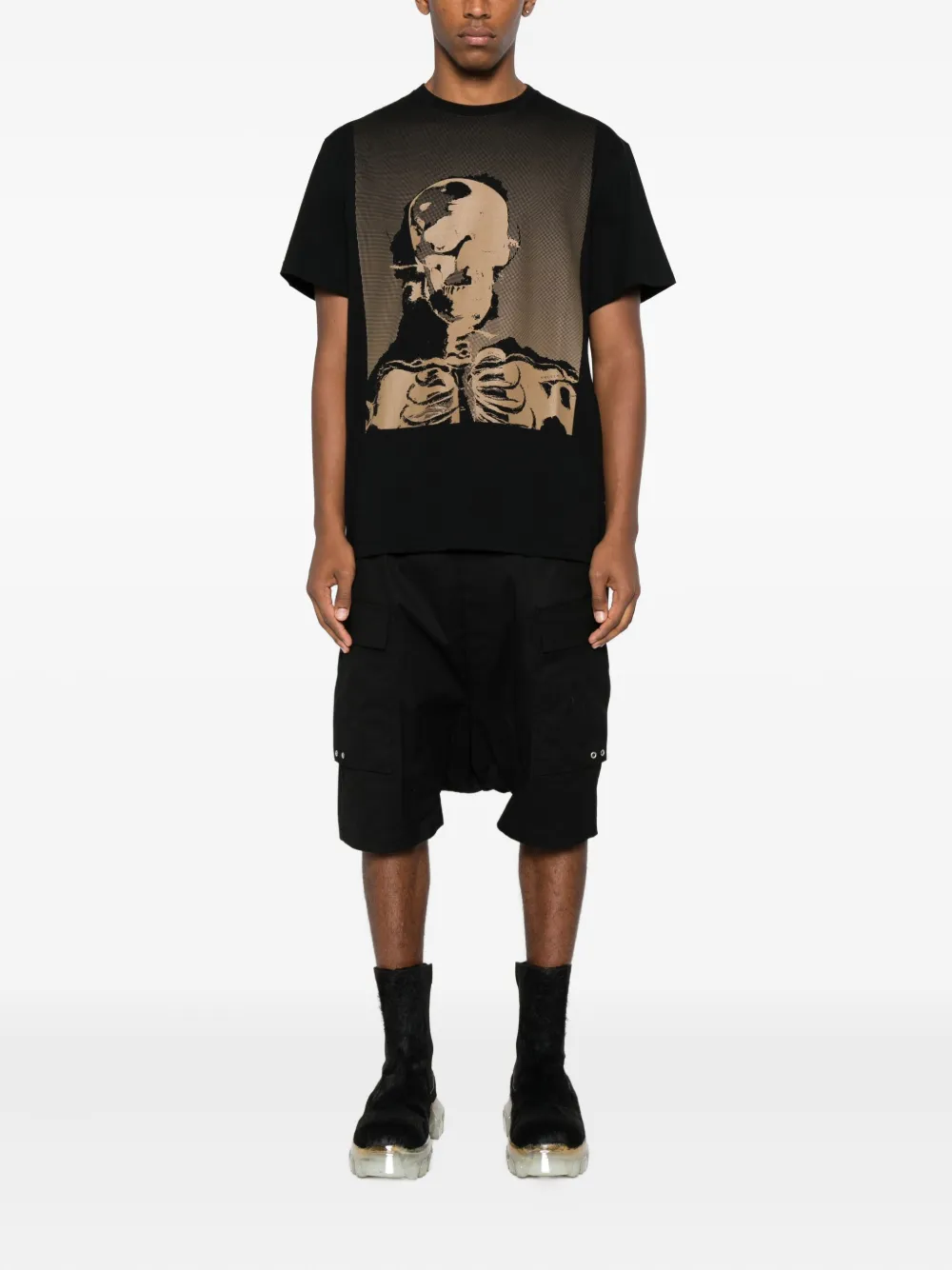 Alexander McQueen skeleton-print cotton T-shirt - ブラック Alexander McQueen skeleton-print cotton T-shirt - ブラック