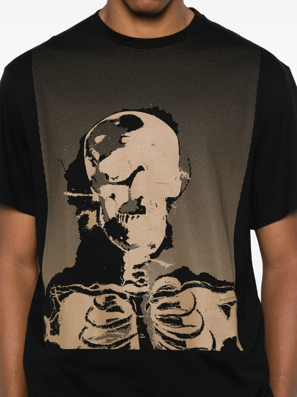 Alexander McQueen skeleton-print cotton T-shirt Zwart