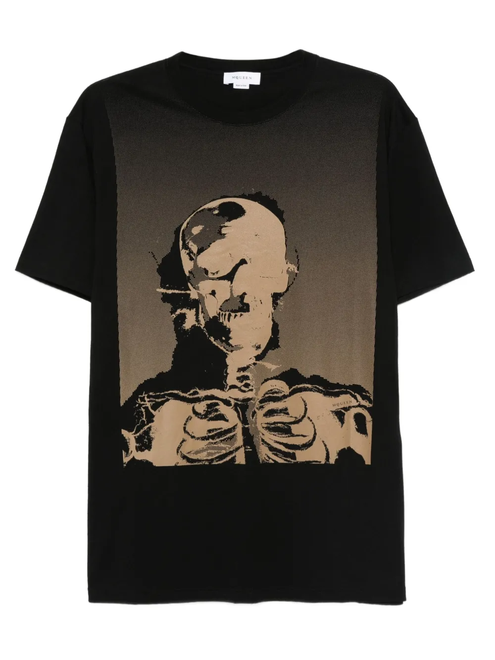 Alexander McQueen skeleton-print cotton T-shirt Zwart
