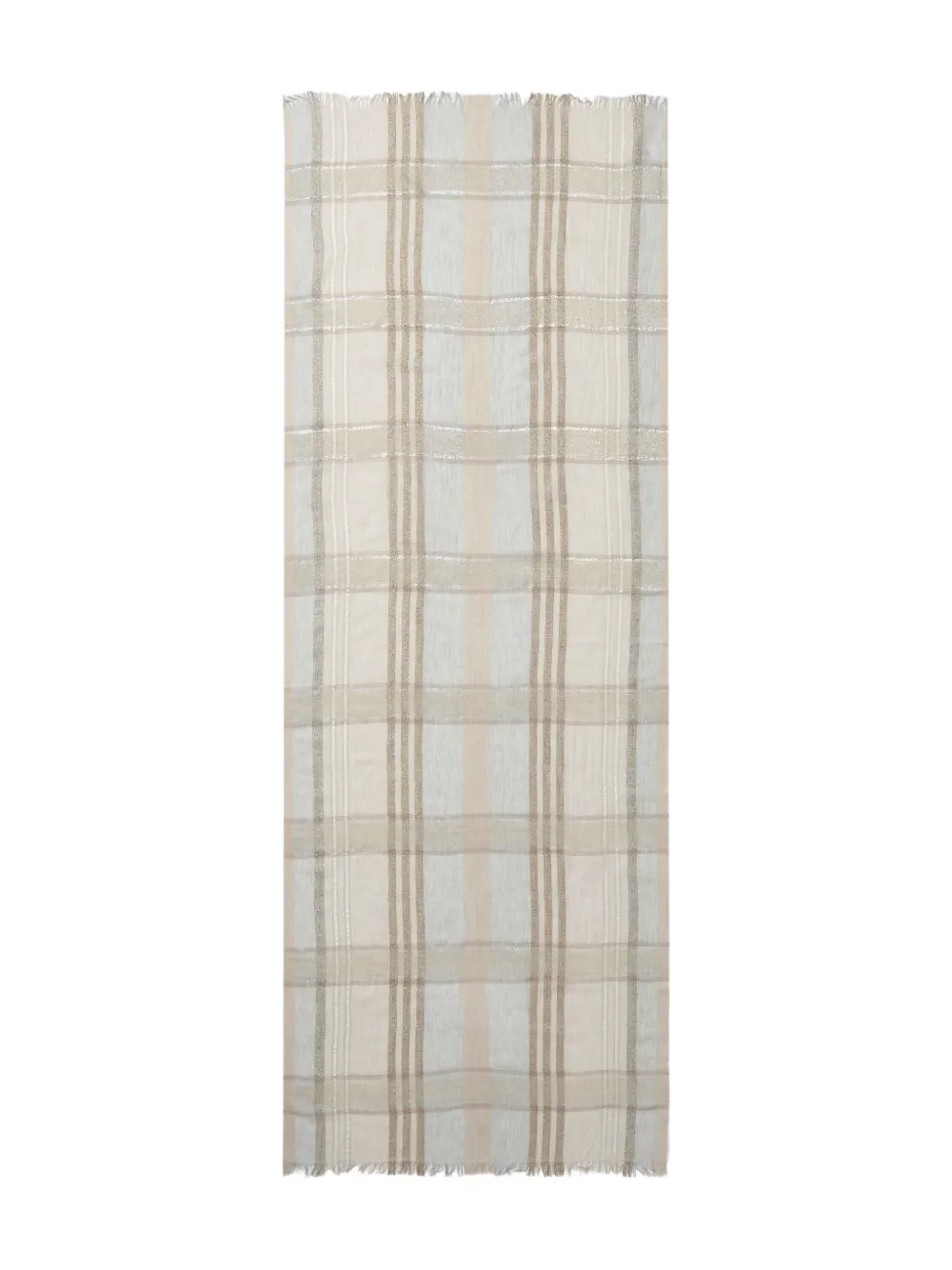 Peserico metallic plaid scarf | Neutrals | Image 1