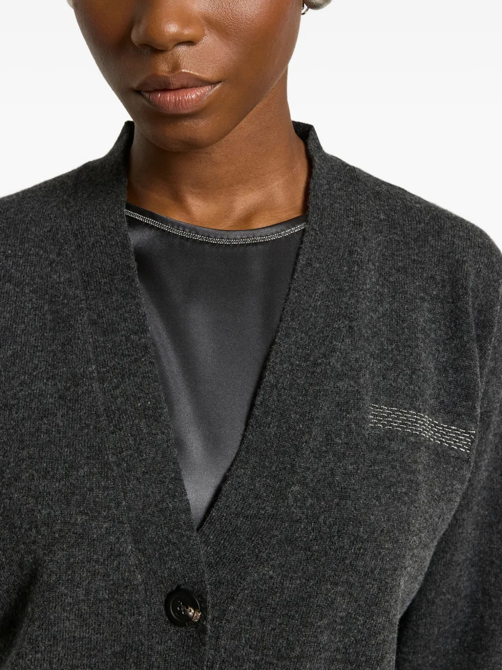 Peserico Button Embellished Cardigan In Black
