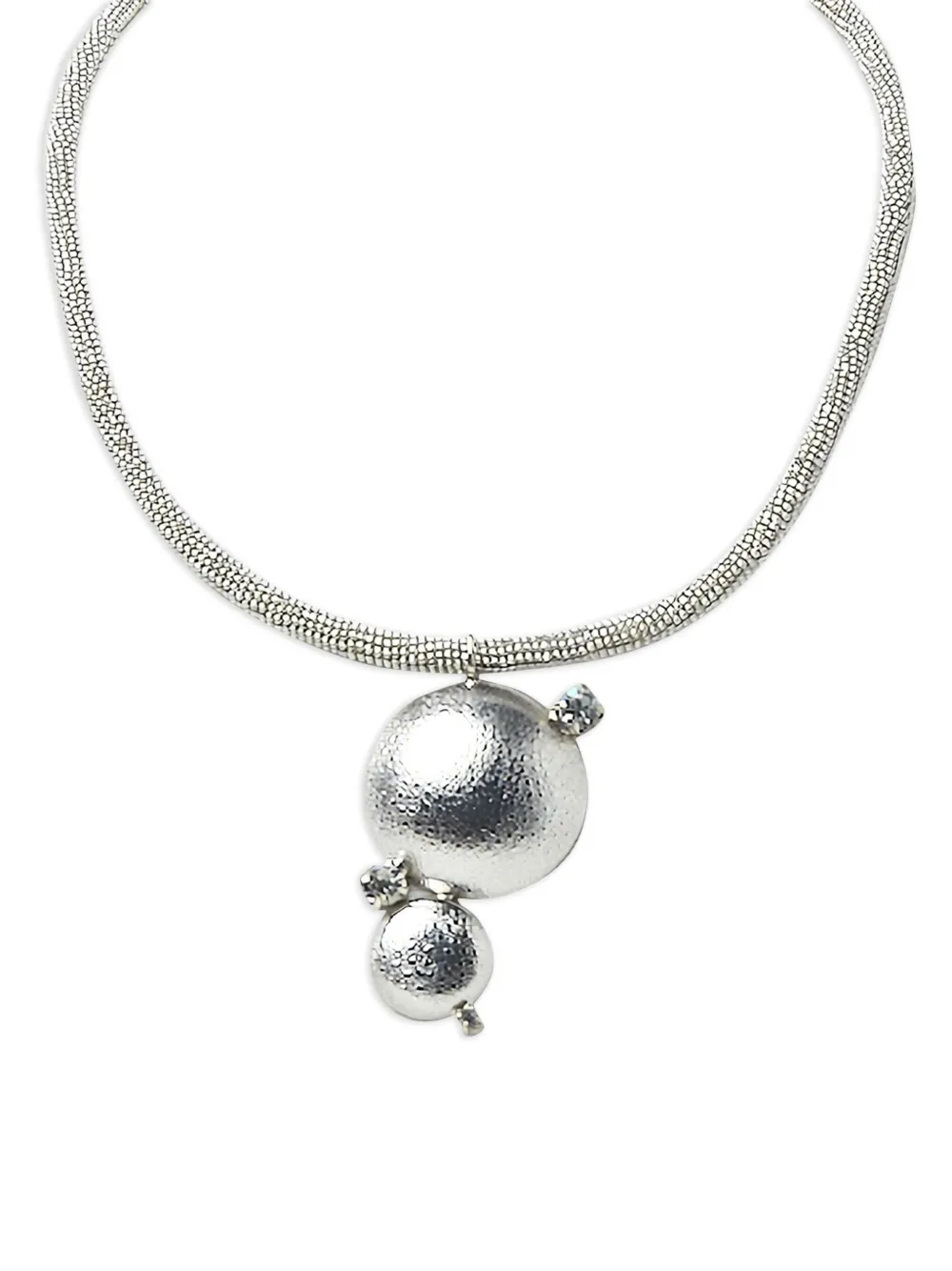 Peserico beaded-chain disc-pendant necklace | Silver | Image 1